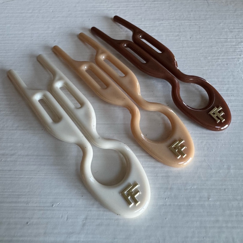 Fiona Franchimon No 1 Hairpin Trio - Cream White, Satin Sand, Mochaccino